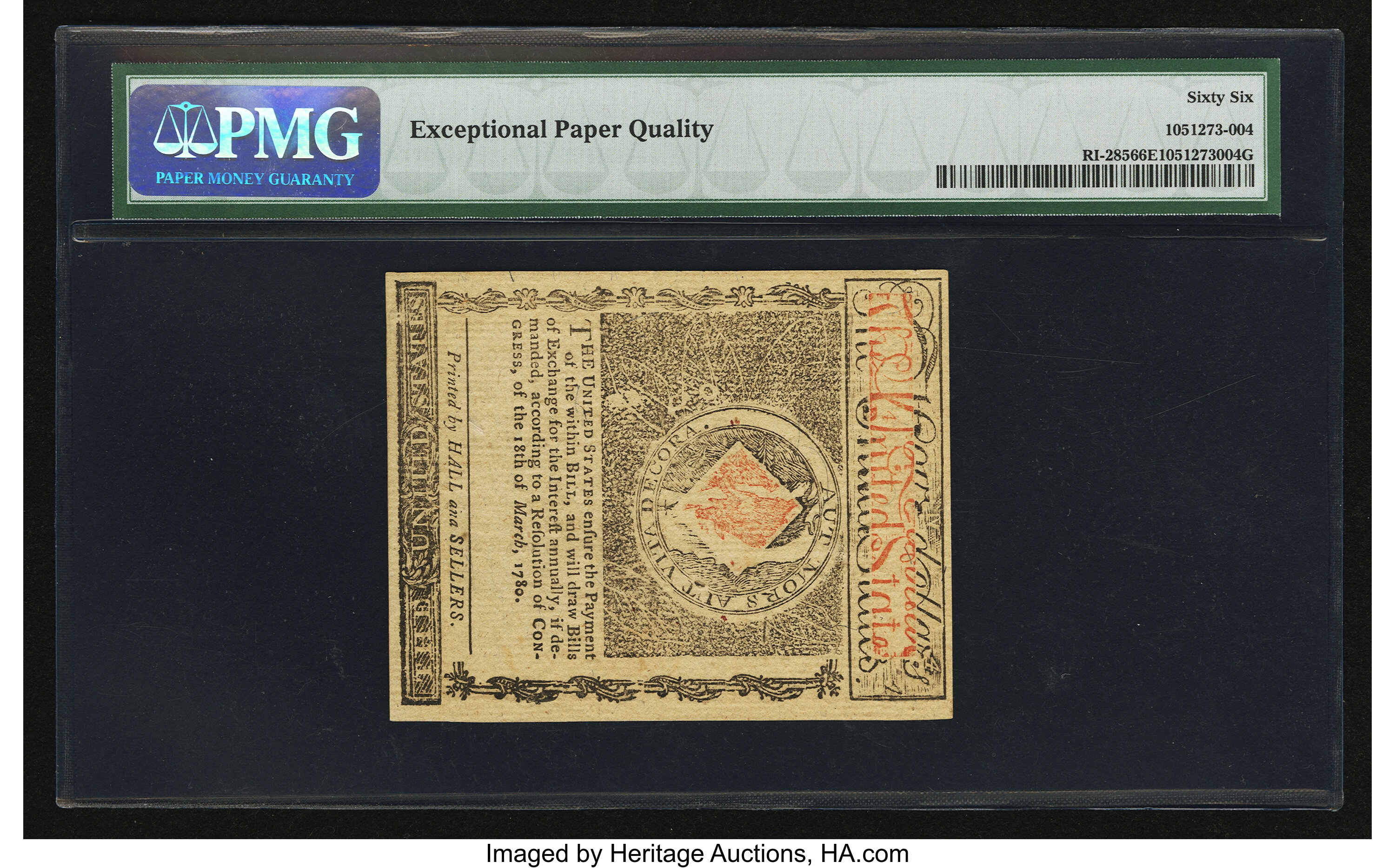 image for: Rhode Island July 2, 1780 $4 PMG Gem Uncirculated 66 EPQ....