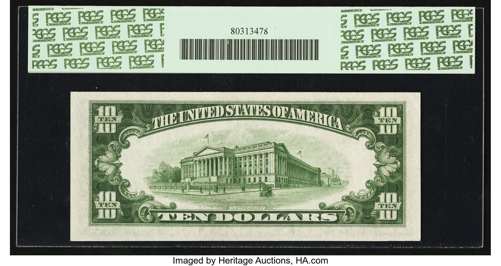 image for: Fr. 2008-B* $10 1934C Federal Reserve Note. PCGS Gem New 65PPQ....