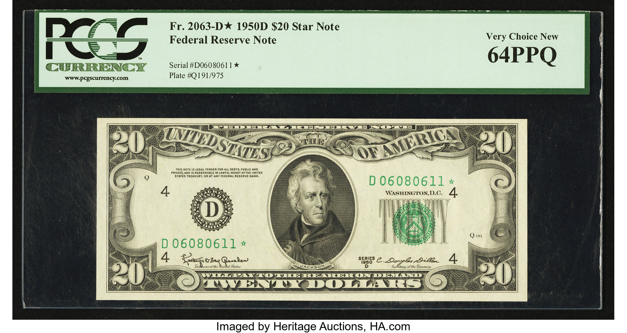 1950D $20 Cleveland, Star Replacement (Fr. 2063D*)