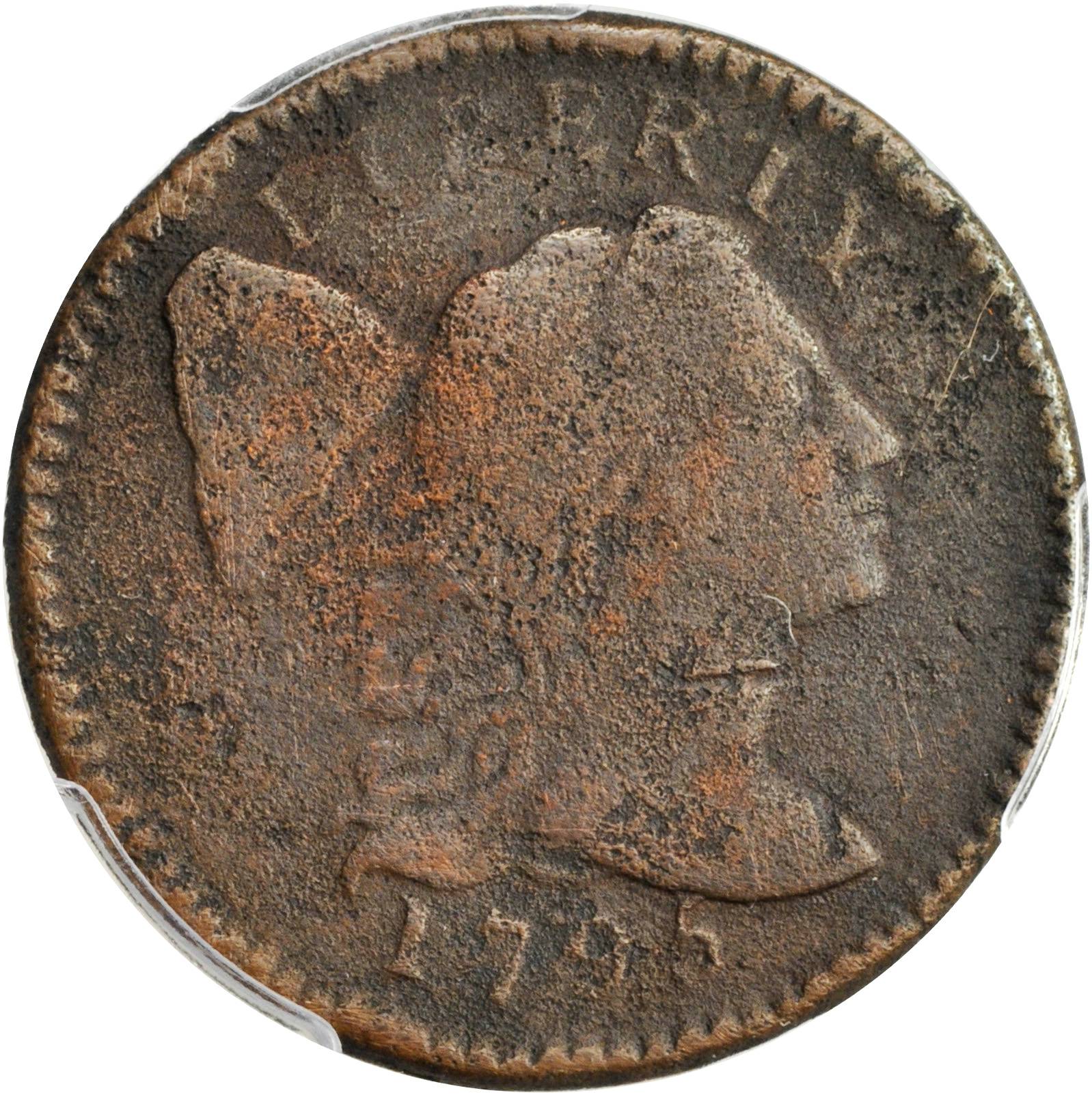 image for: 1795 Liberty Cap Cent. S-76A. Rarity-5. Lettered Edge. VG Details--Environmental Damage (PCGS).