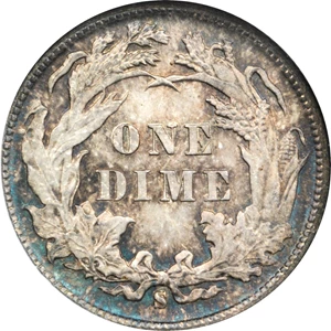 image for: 1888-S Liberty Seated Dime. Fortin-107a. Rarity-5. Misplaced Date. MS-66 (NGC).