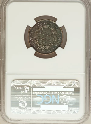 image for: 1833 1/2 C PR65 Brown NGC. C-1, B-1, R.5 as a Proof....