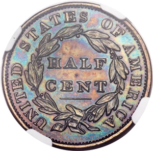 image for: 1833 1/2 C PR65 Brown NGC. C-1, B-1, R.5 as a Proof....