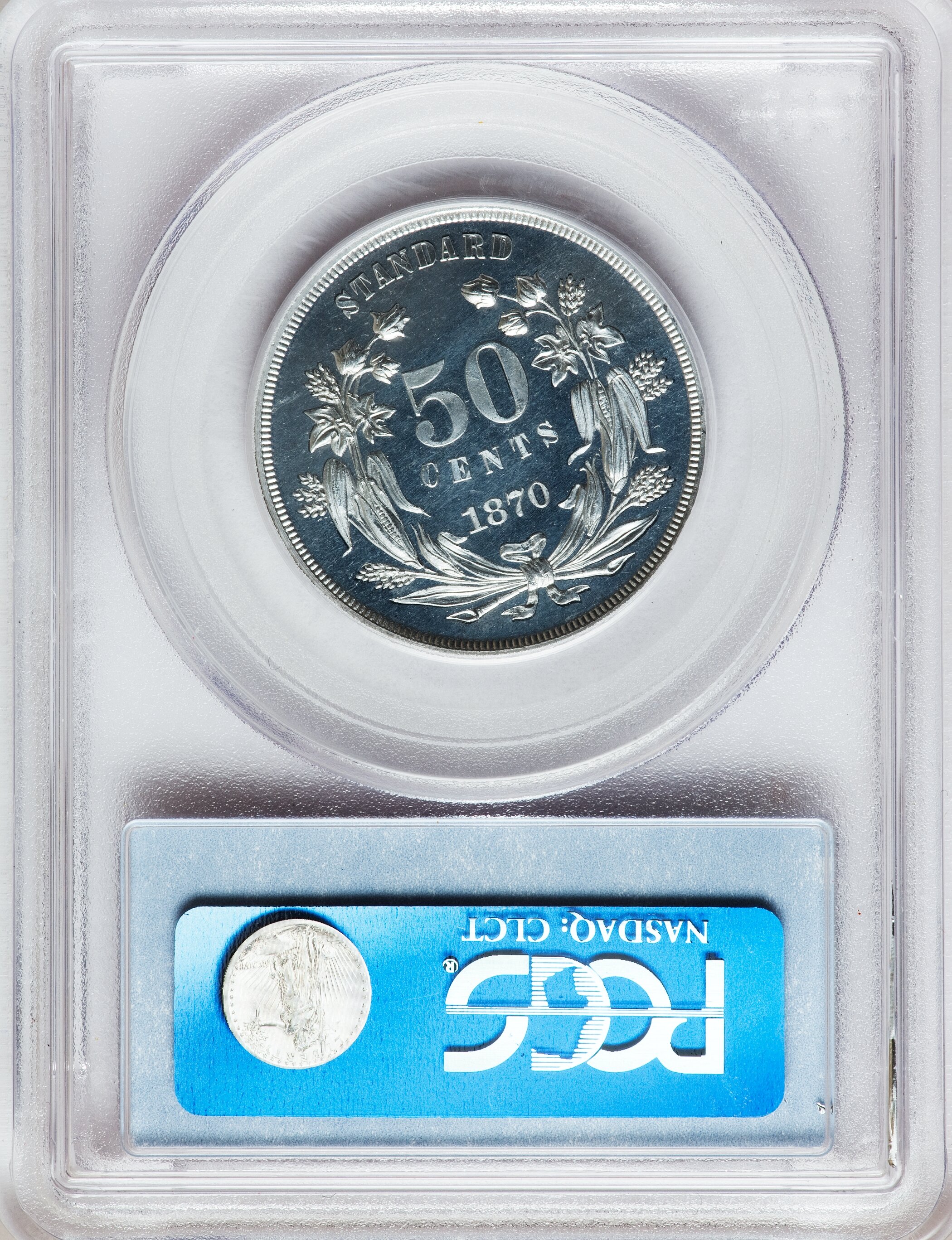 image for: 1870 50C Standard Silver Half Dollar, Judd-943, Pollock-1071, High R.7, PR65 Cameo PCGS. CAC....