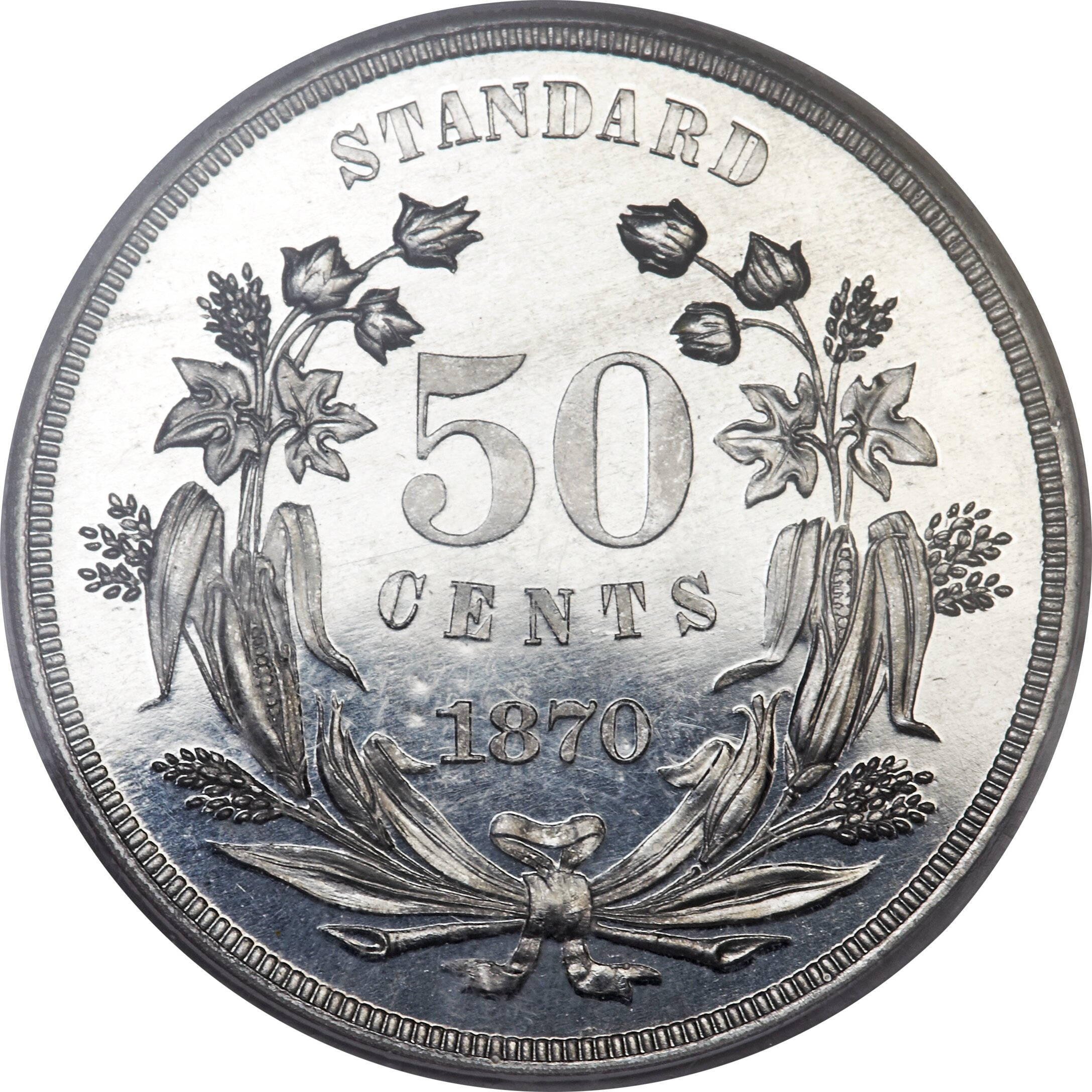 image for: 1870 50C Standard Silver Half Dollar, Judd-943, Pollock-1071, High R.7, PR65 Cameo PCGS. CAC....