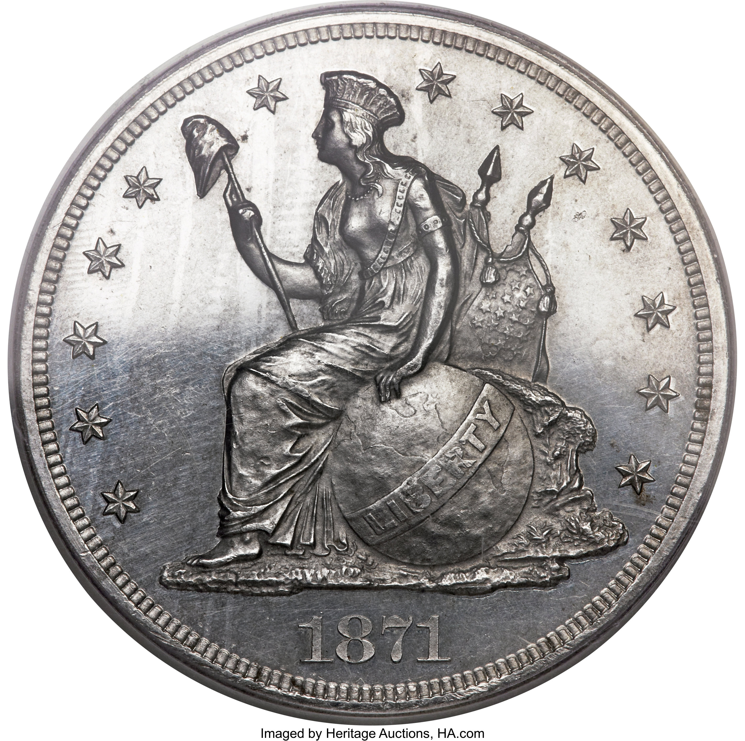 image for: 1871 $1 Dollar, Judd-1149, Pollock-1291, Low R.7, PR63 PCGS....