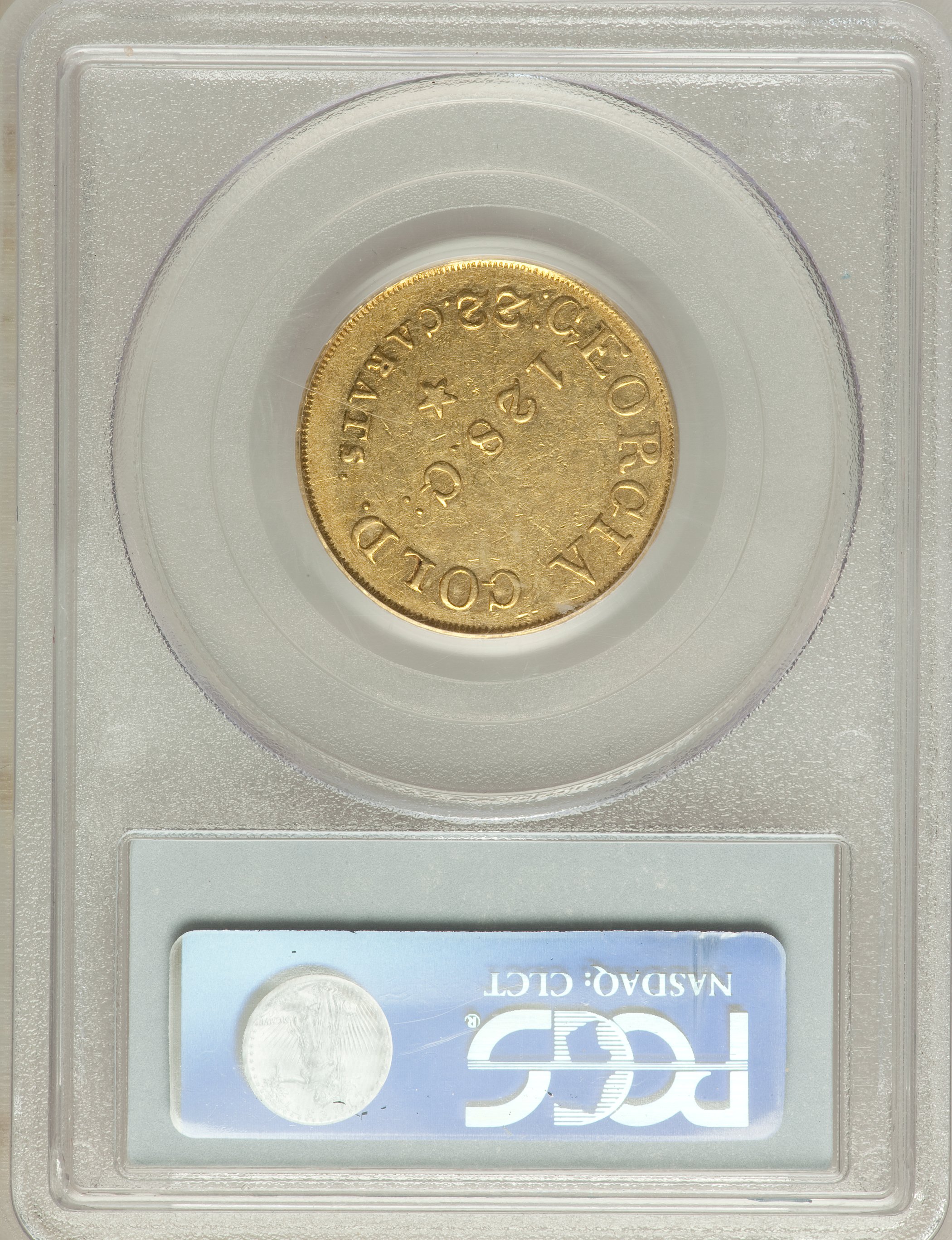 image for: (1837-42) $5 C. Bechtler Five Dollar, Colons Obverse AU55 PCGS. K-21, R.7....