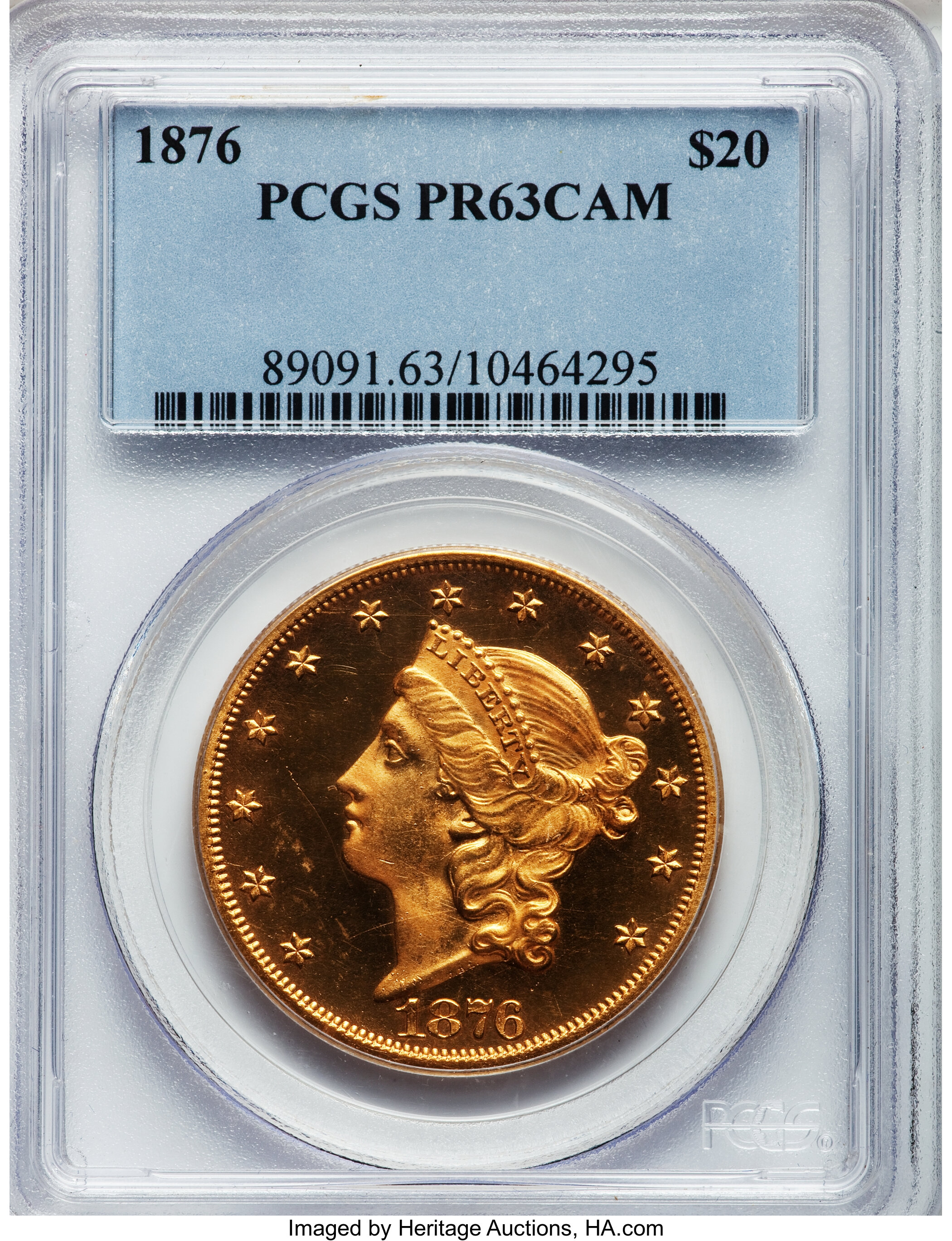 image for: 1876 $20 PR63 Cameo PCGS....
