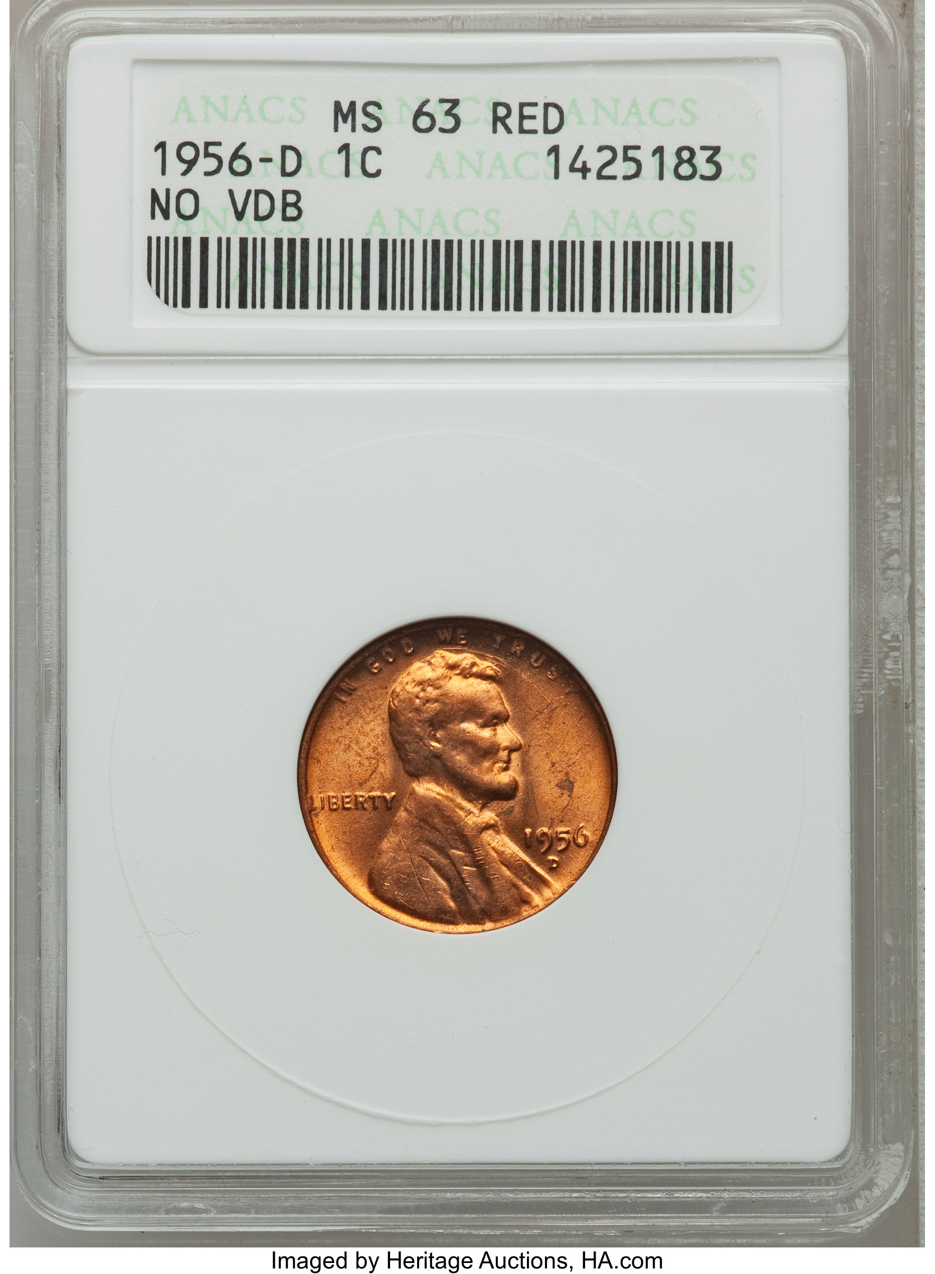 1956-D 1c MS RD MS63 RD CAC thumbnail 9