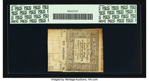 image for: Connecticut June 7, 1776 10s Slash Cancel PCGS Apparent Very Fine 30....