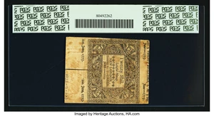 image for: Connecticut June 1, 1775 20s Slash Cancel PCGS Apparent Extremely Fine 40....