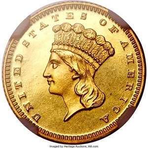 image for: 1867 G$1 PR66 Cameo NGC....