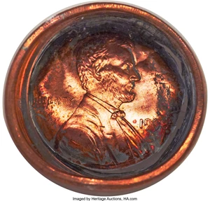 image for: 1998 1C Lincoln Cent -- Obverse Die Cap -- MS67 Red NGC....