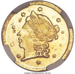 image for: 1865 25C Liberty Round 25 Cents, BG-802, Low R.5, MS66 NGC....
