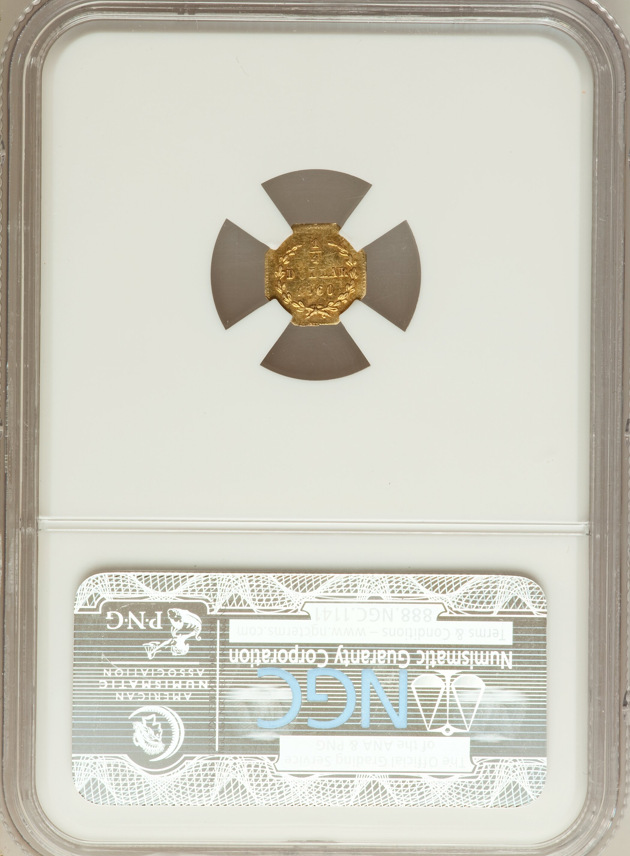 image for: 1860 25C Liberty Octagonal 25 Cents, BG-732, High R.6, AU55 NGC. NGC Census: (1/0). PCGS Population (5/9).  ...