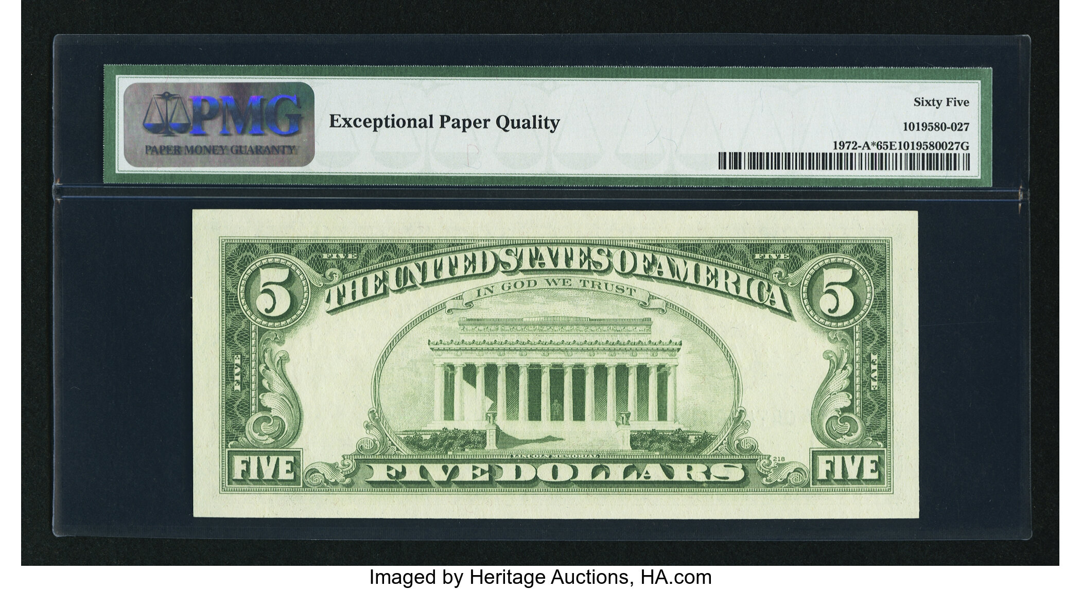 image for: Fr. 1972-A* $5 1969C Federal Reserve Star Note. PMG Gem Uncirculated 65 EPQ....