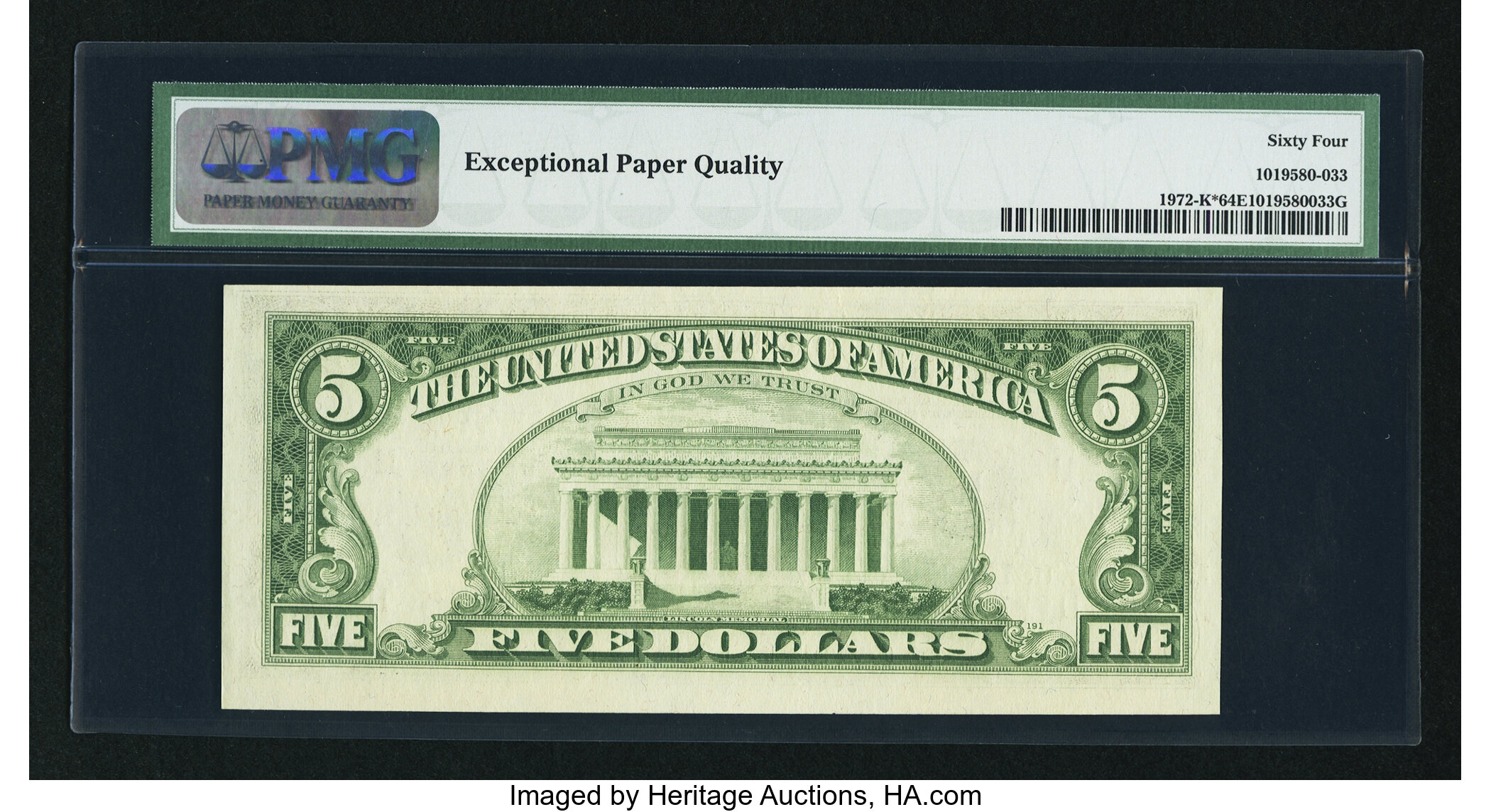 image for: Fr. 1972-K* $5 1969C Federal Reserve Star Note. PMG Choice Uncirculated 64 EPQ....