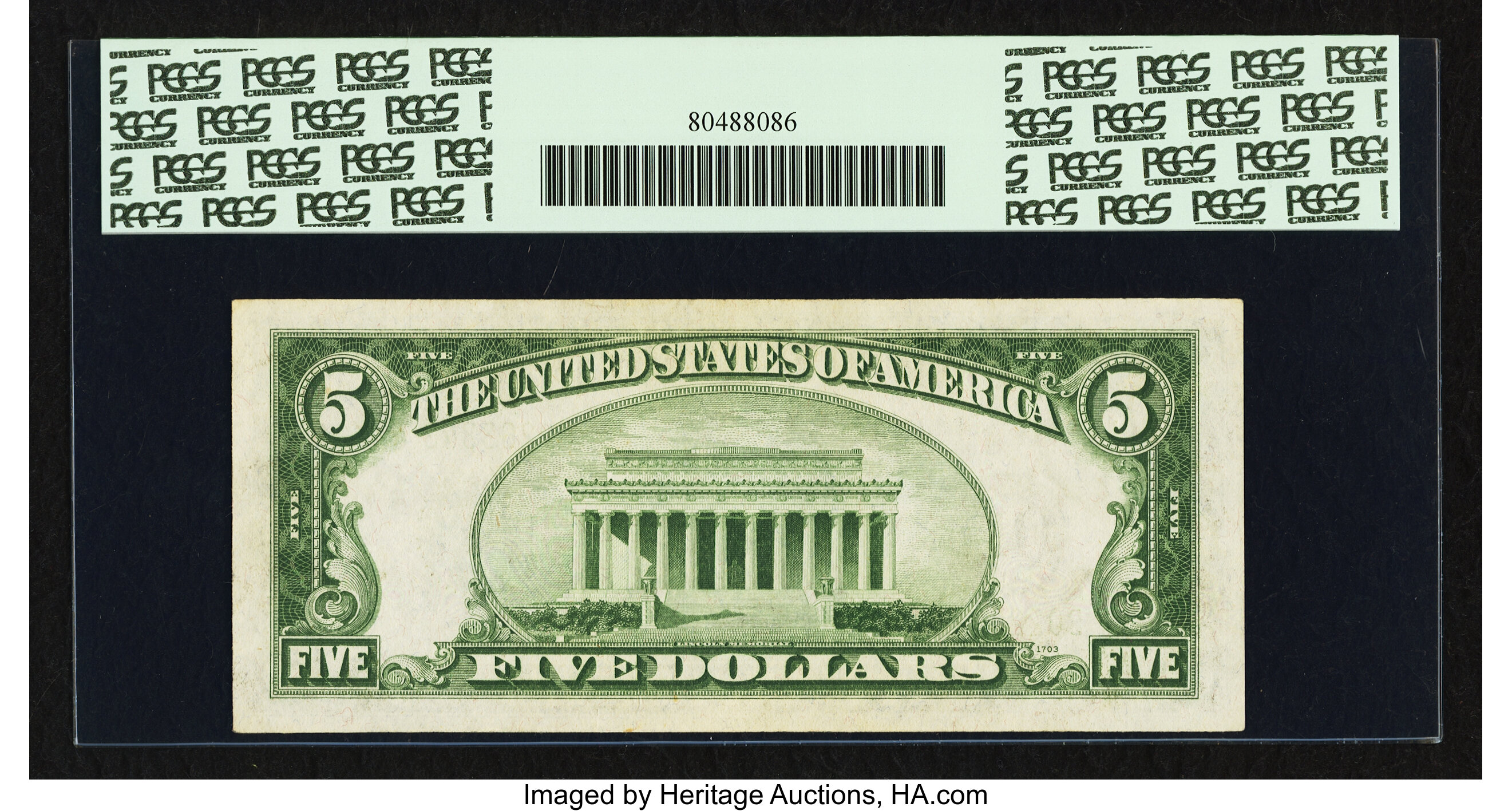 image for: Fr. 1958-B* $5 1934B Federal Reserve Note. PCGS Choice About New 58....