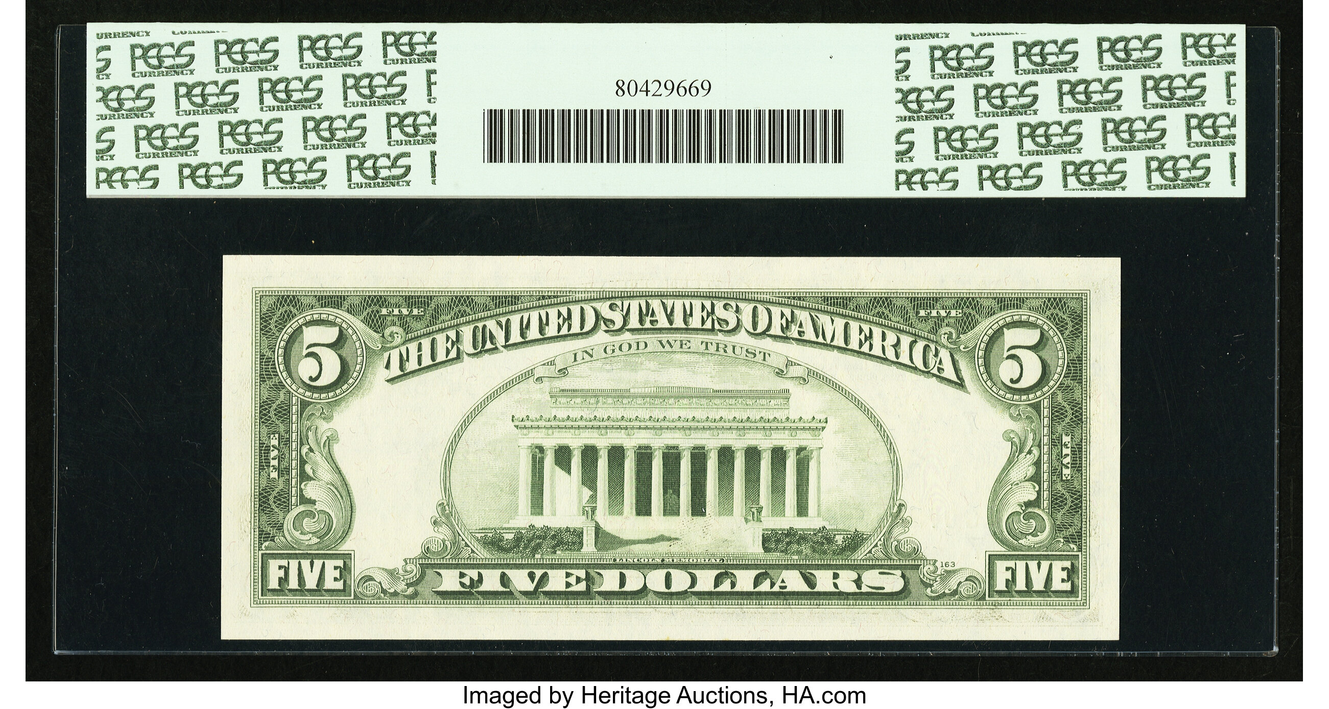 image for: Fr. 1971-G* $5 1969B Federal Reserve Note. PCGS Gem New 66PPQ....