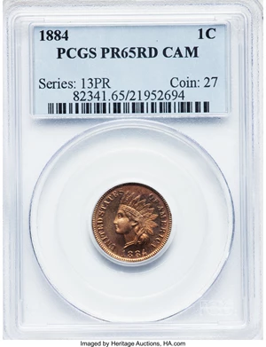 image for: 1884 1C PR65 Cameo PCGS....