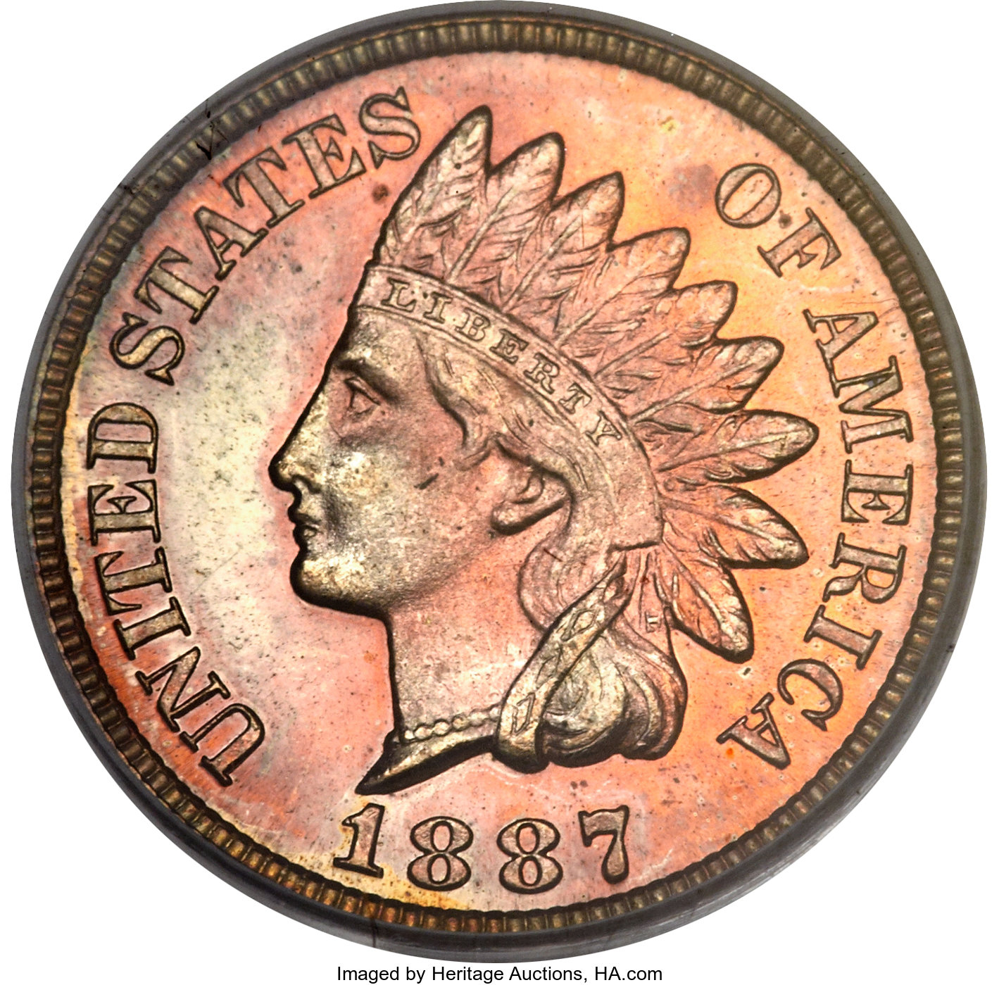 image for: 1887 1C PR64 Red Cameo PCGS....