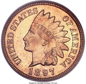 image for: 1897 1C PR65 Red Cameo PCGS....