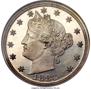 image for: 1883 5C No Cents PR67 Ultra Cameo NGC....