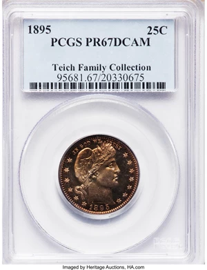 image for: 1895 25C PR67 Deep Cameo PCGS....