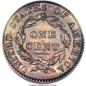 image for: 1822 1C PR62 Brown PCGS. N-10, R.7 as a Proof....