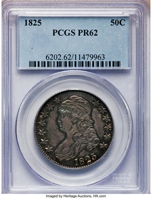 image for: 1825 50C PR62 PCGS. O-113, R.8 as a Proof....