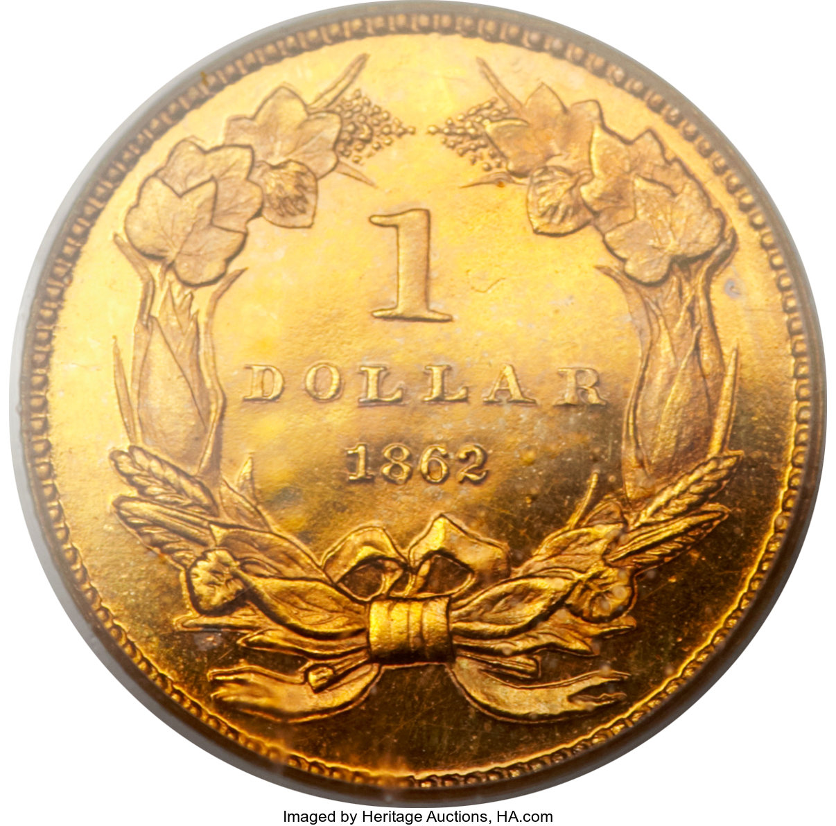 image for: 1862 G$1 PR65 Deep Cameo PCGS....