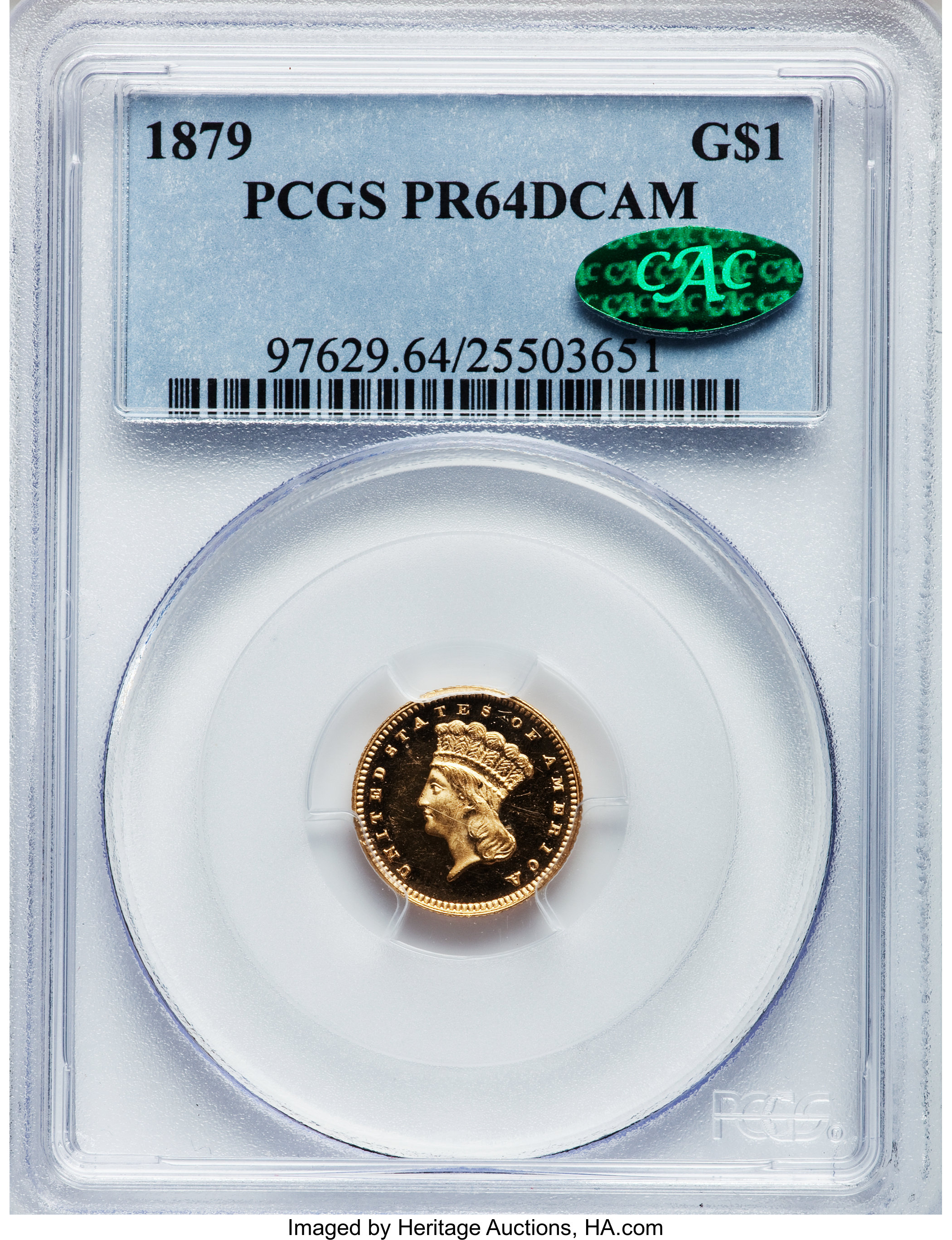 image for: 1879 G$1 PR64 Deep Cameo PCGS. CAC....