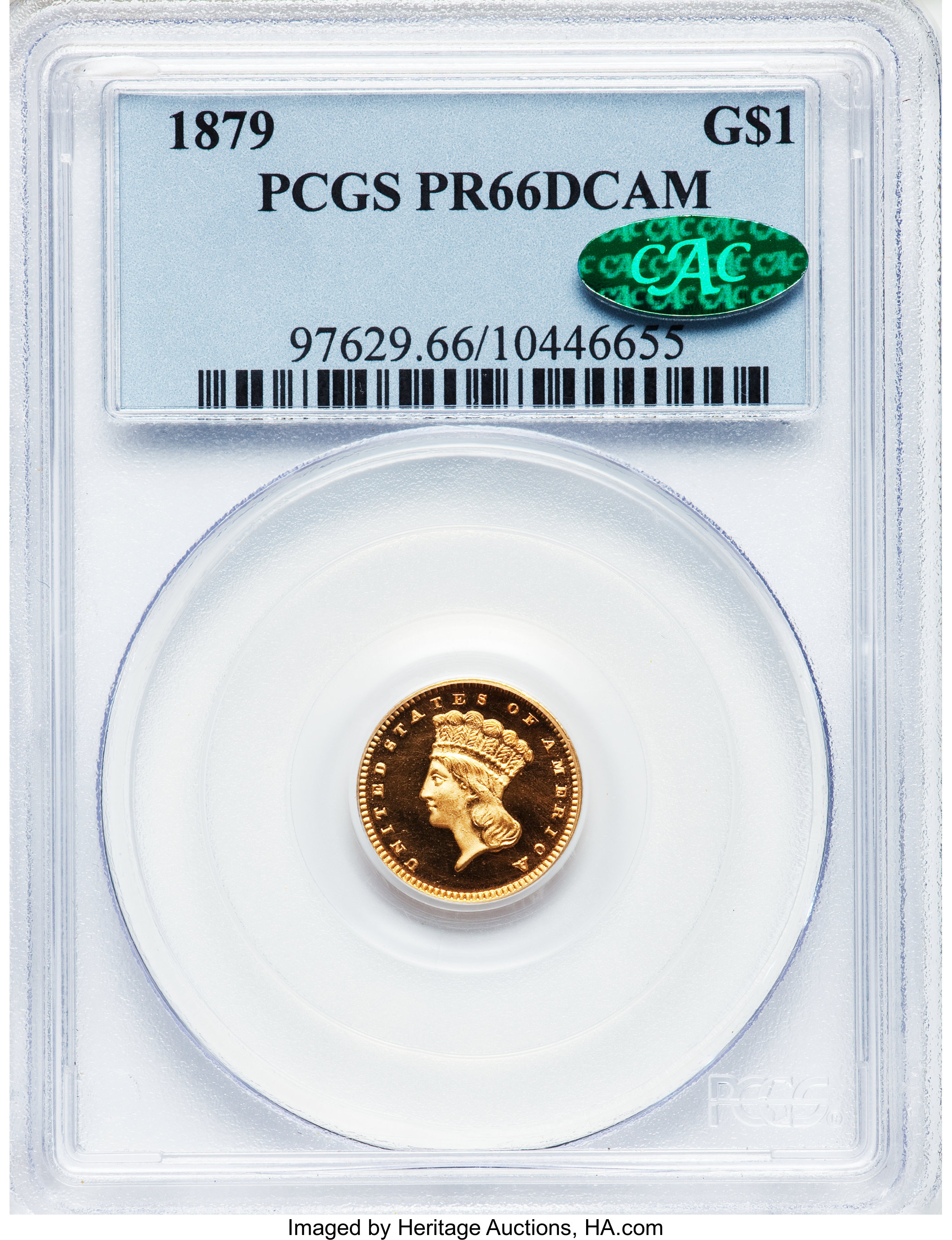 image for: 1879 G$1 PR66 Deep Cameo PCGS. CAC....