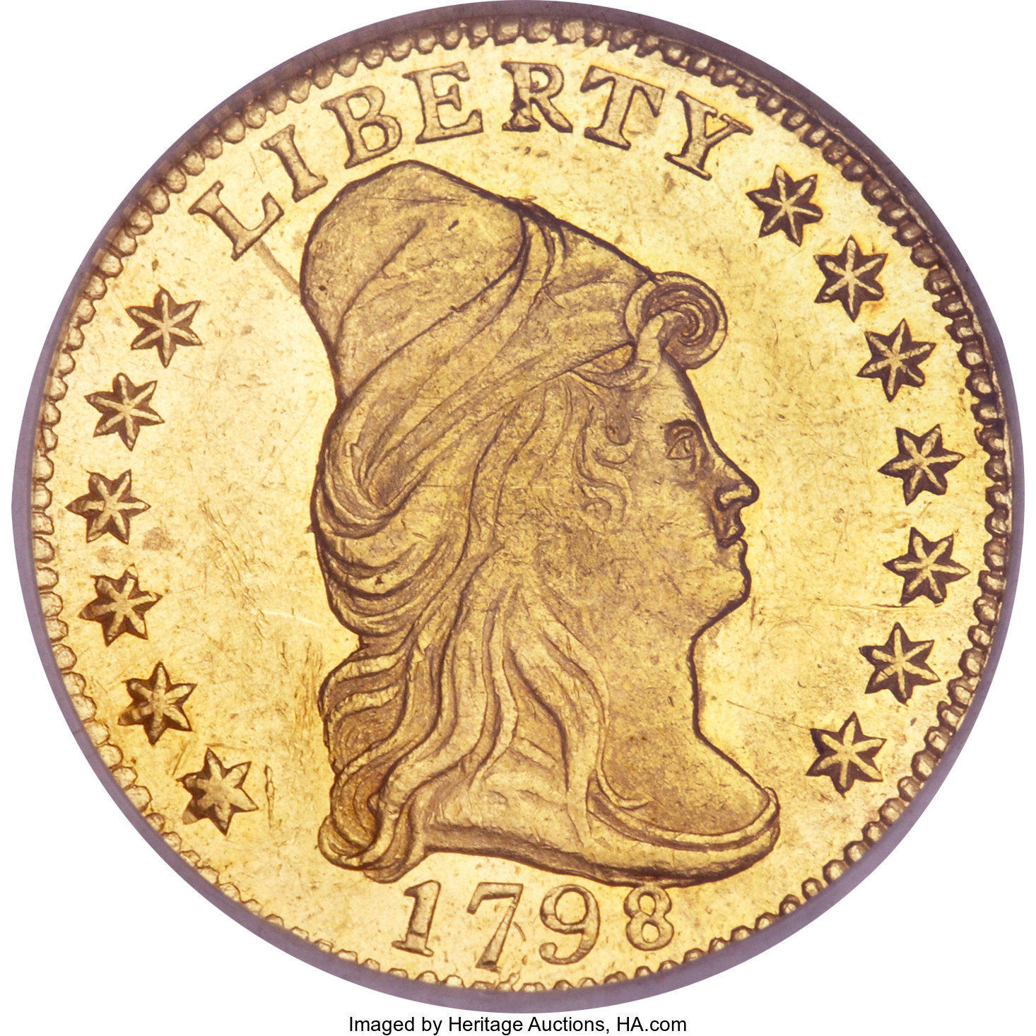 image for: 1798 $2 1/2 MS62 NGC. Wide Date, Five Berries, BD-2, R.5. ...