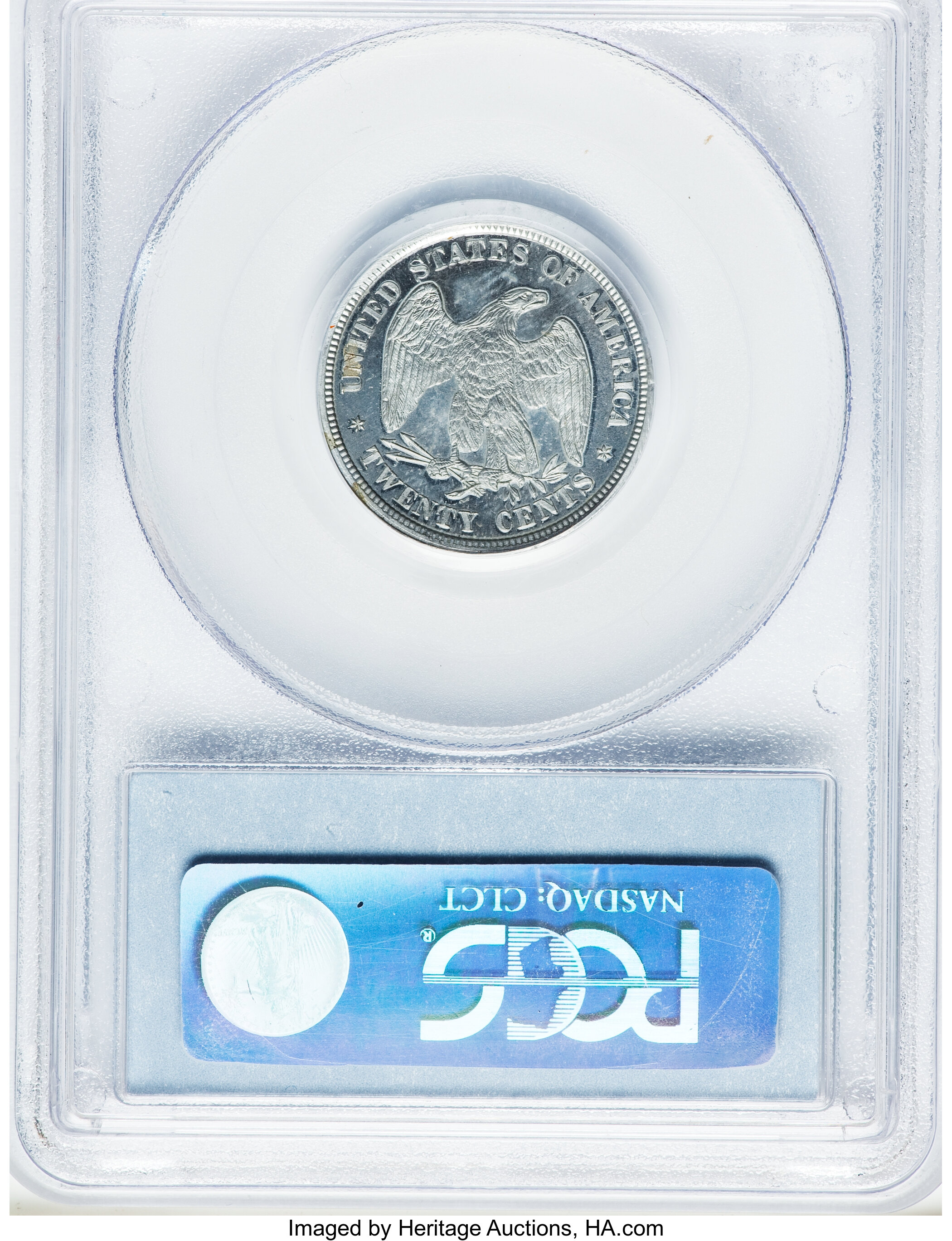 image for: 1874 20C Twenty Cents, Judd-1356, Pollock-1500, High R.7, PR66 PCGS. CAC....