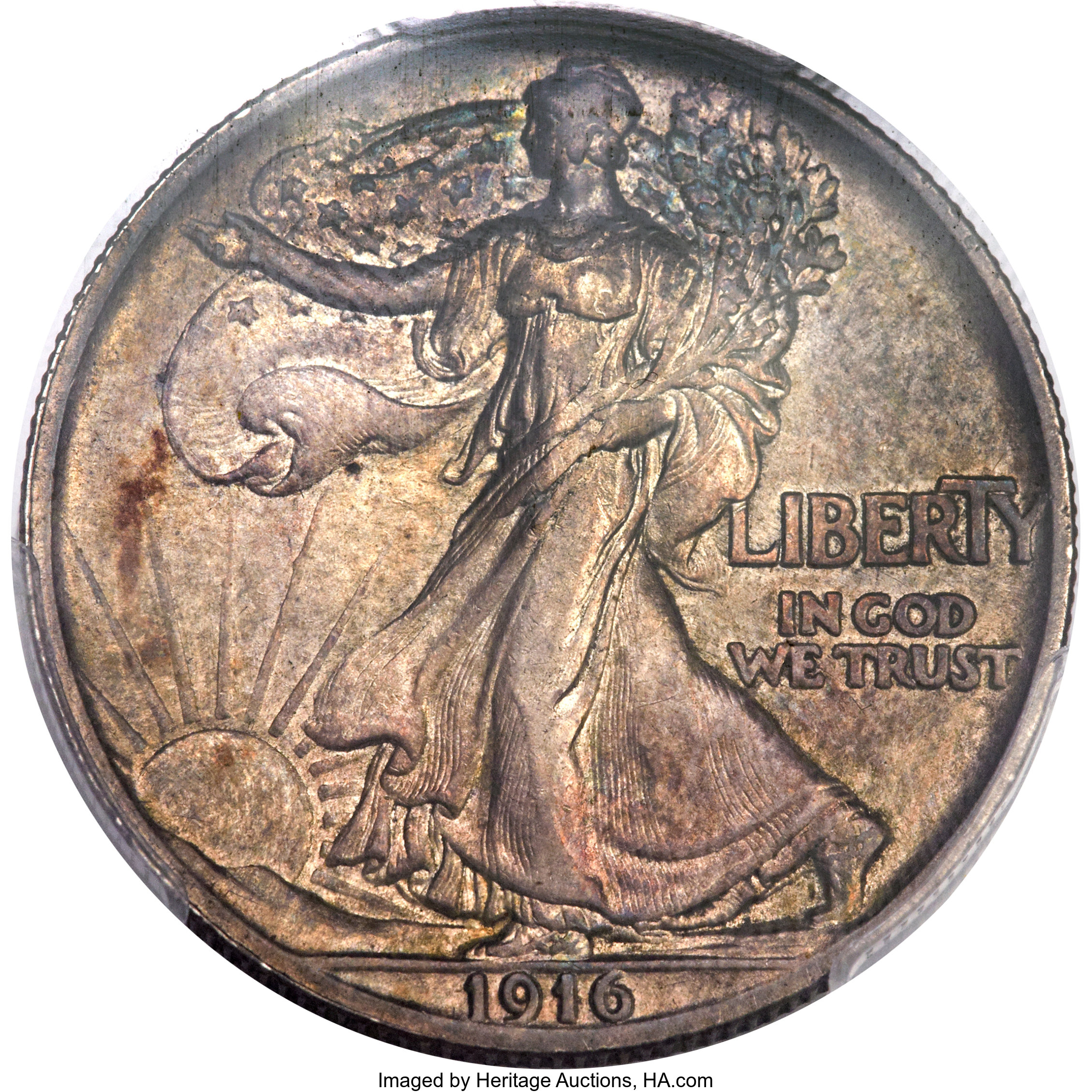 image for: 1916 50C Walking Liberty Half Dollar, Judd-1992, formerly Judd-1797, Pollock-2053, Low R.7, PR55 PCGS....