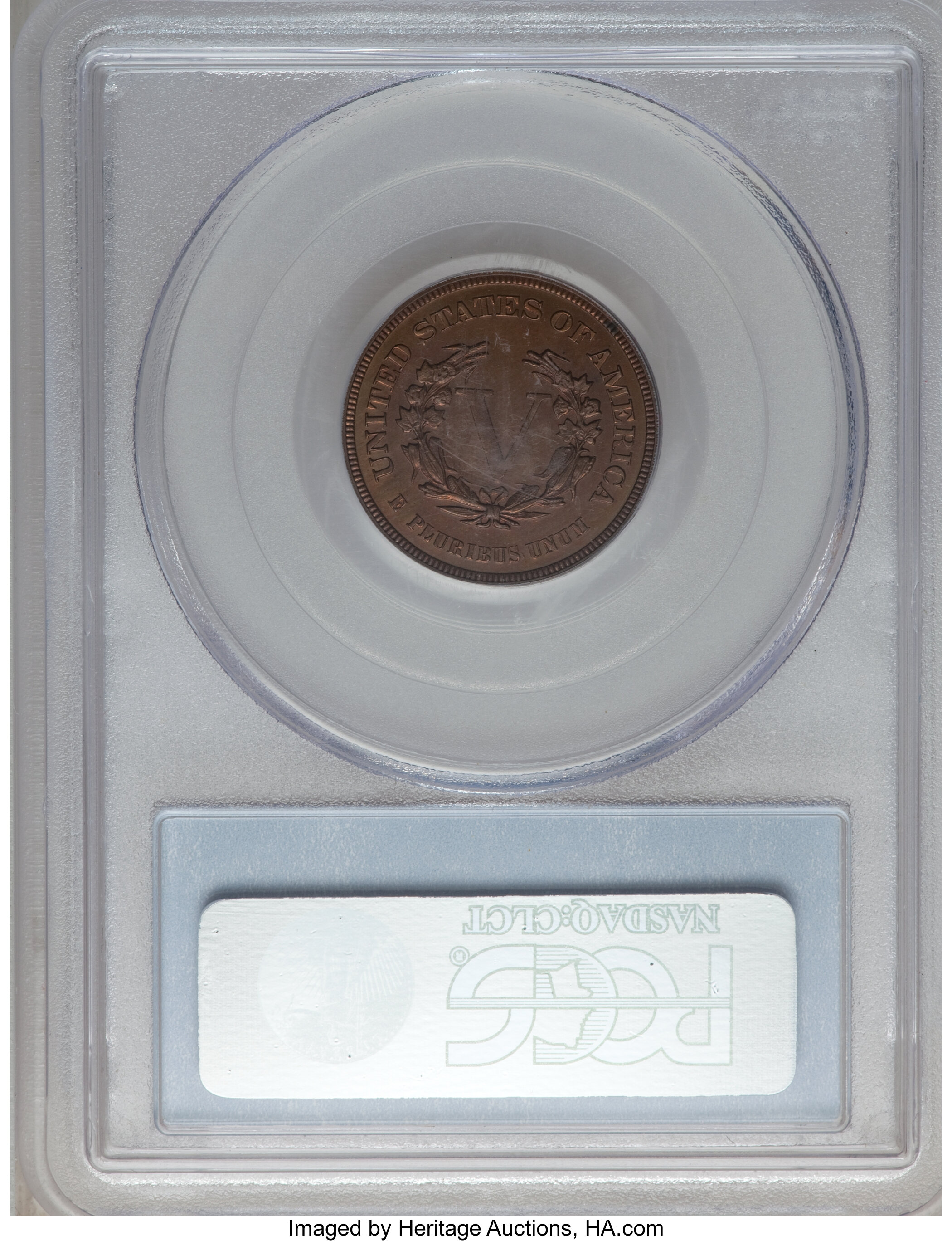 image for: 1882 5C Liberty Head Five Cents, Judd-1691, Pollock-1893, R.6, PR64 Red and Brown PCGS....