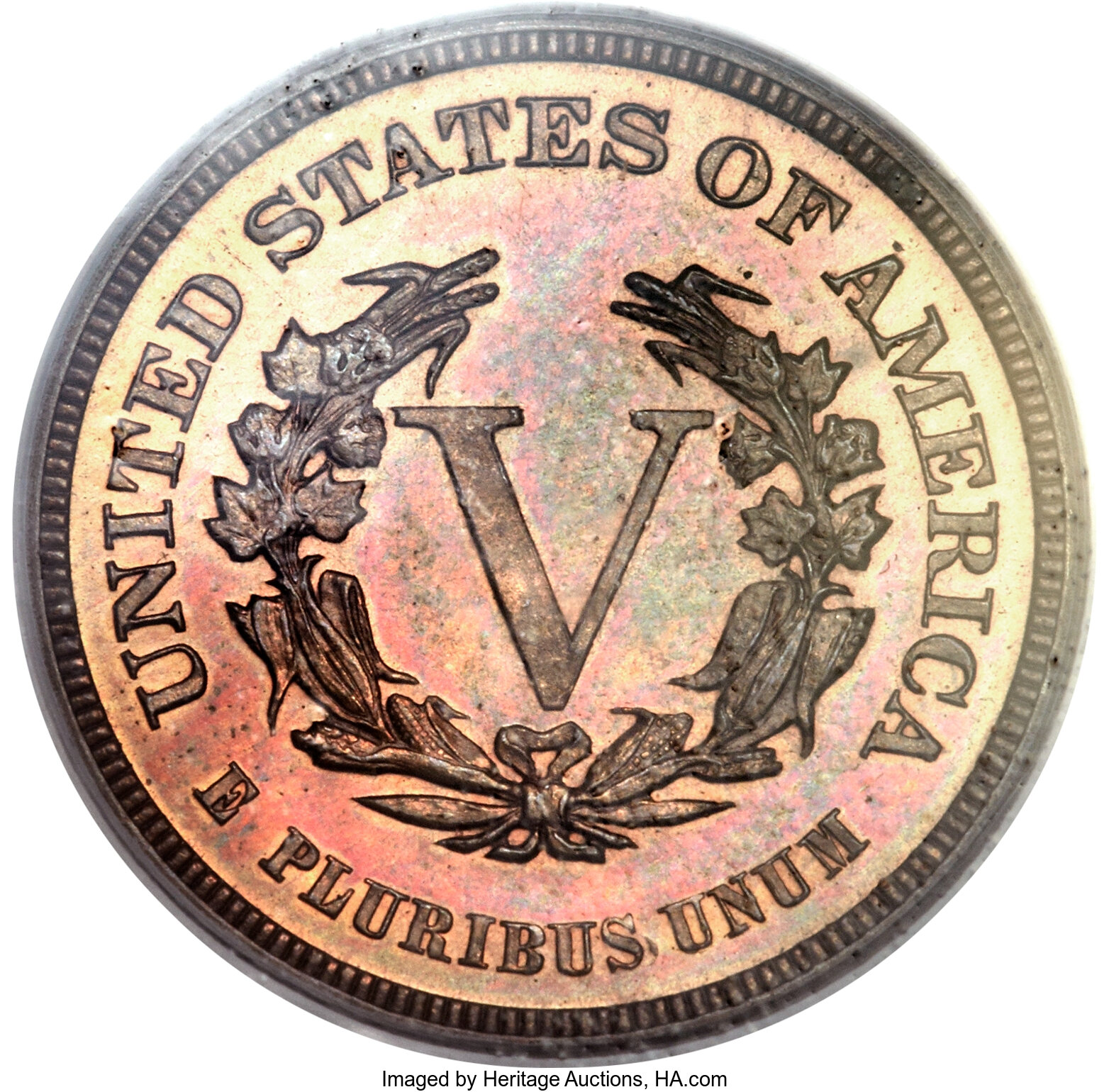 image for: 1882 5C Liberty Head Five Cents, Judd-1691, Pollock-1893, R.6, PR64 Red and Brown PCGS....