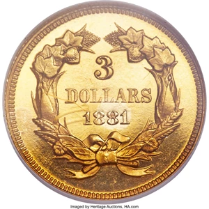 image for: 1881 $3 PR65 Cameo NGC....