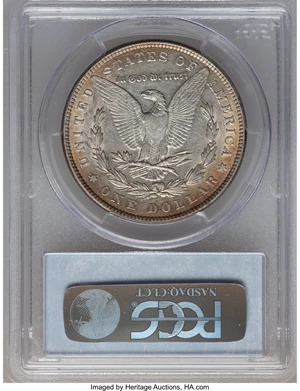 image for: 1887 $1 Partial E Reverse AU53 PCGS. VAM-1B, R.6....