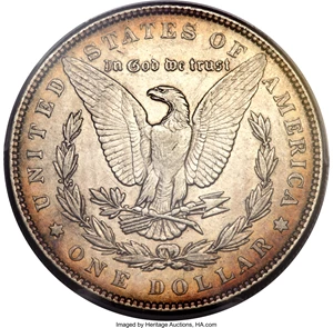 image for: 1887 $1 Partial E Reverse AU53 PCGS. VAM-1B, R.6....