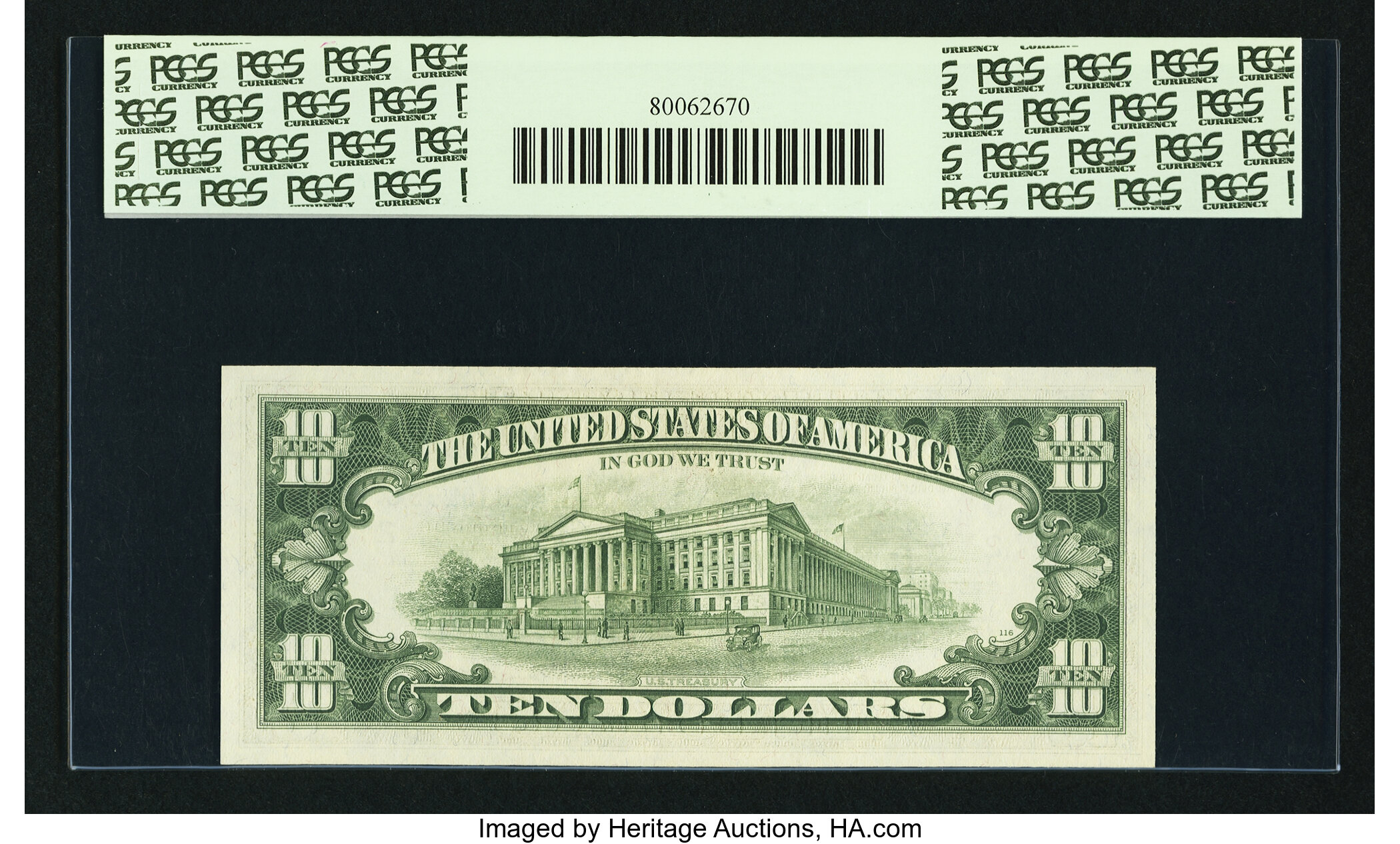 image for: Fr. 2018-B $10 1969 Federal Reserve Note. PCGS Gem New 65PPQ....