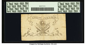 image for: South Carolina February 8, 1779 $80 PCGS Apparent Extremely Fine 40....
