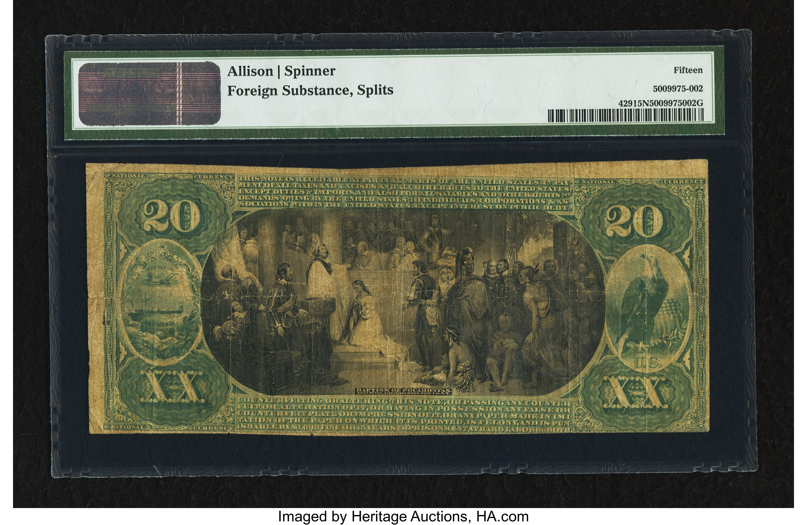 image for: Nashville, TN - $20 Original Fr. 429 The Fourth NB Ch. # 1669...