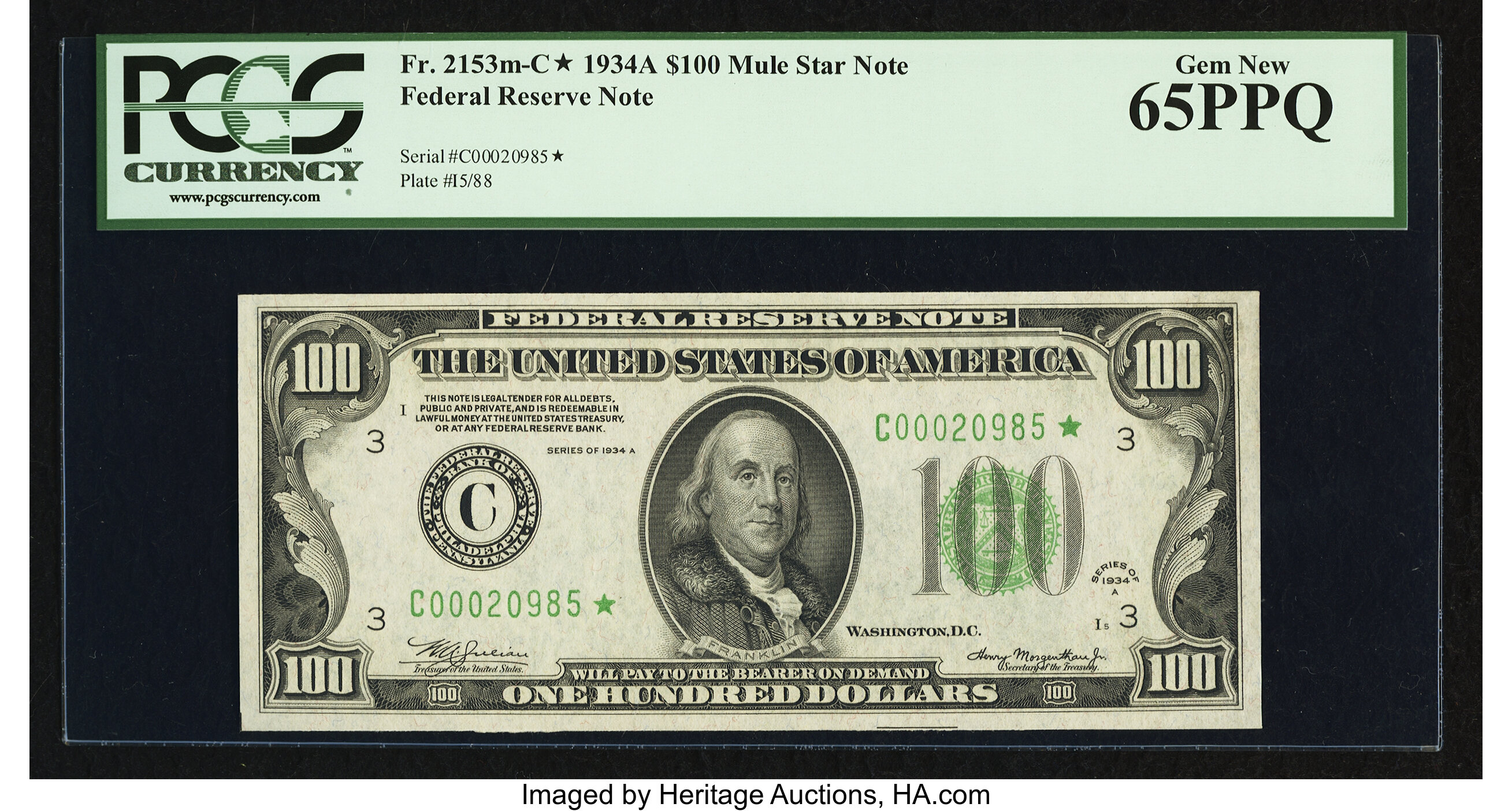 1934A $100 Replacement, Philadelphia (Fr. 2153C*)