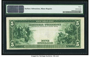 image for: Fr. 789 $5 1915 Federal Reserve Bank Note PMG Very Fine 30 Net....