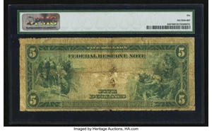 image for: Fr. 856* $5 1914 Federal Reserve Note PMG Good 6....