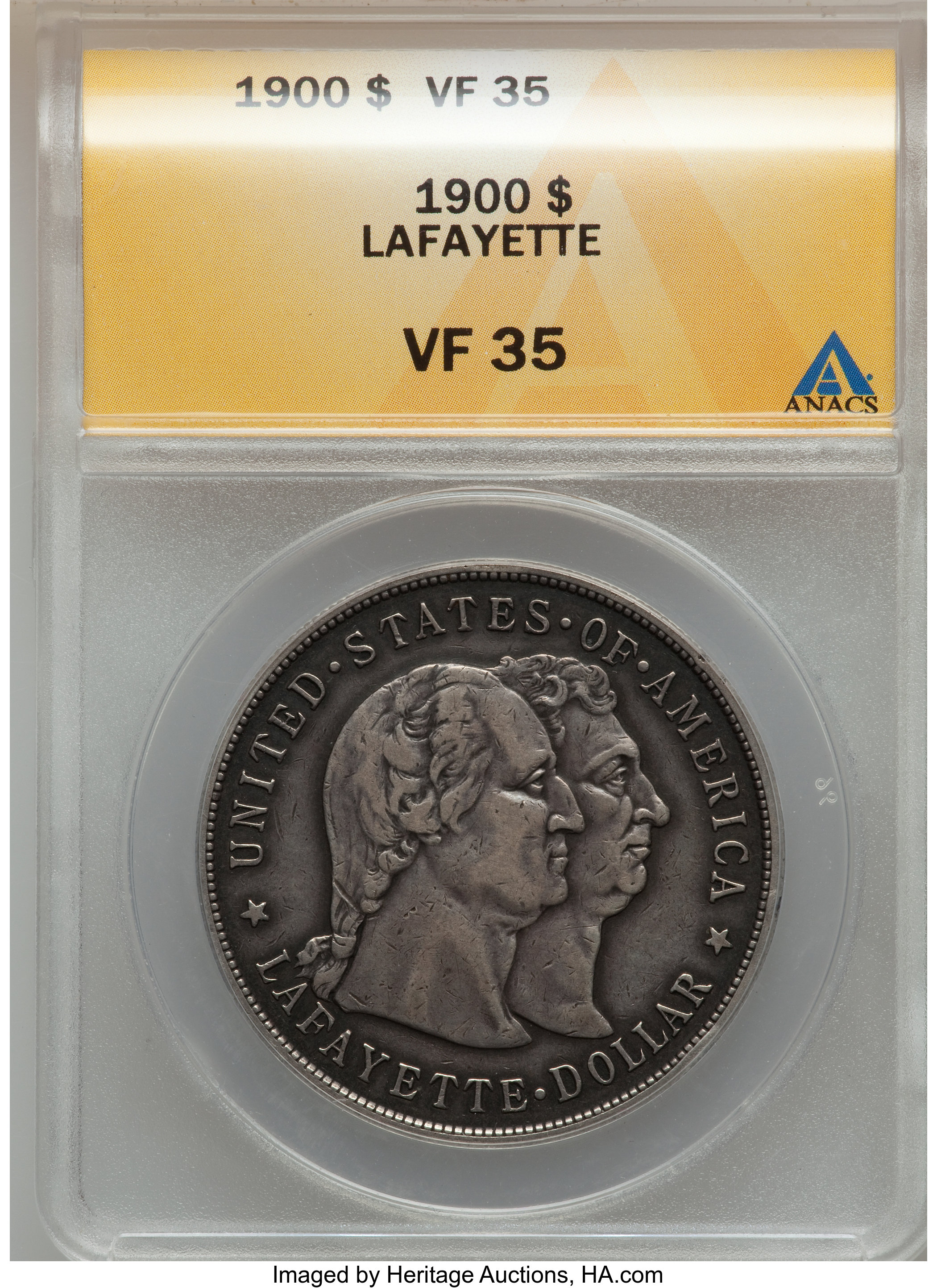 1900 $1 Lafayette Dollar VF35 ANACS. NGC Census: (0/2359). PCGS Population (8/3178). Mintage: 36,026. Numismedia Wsl. Price...