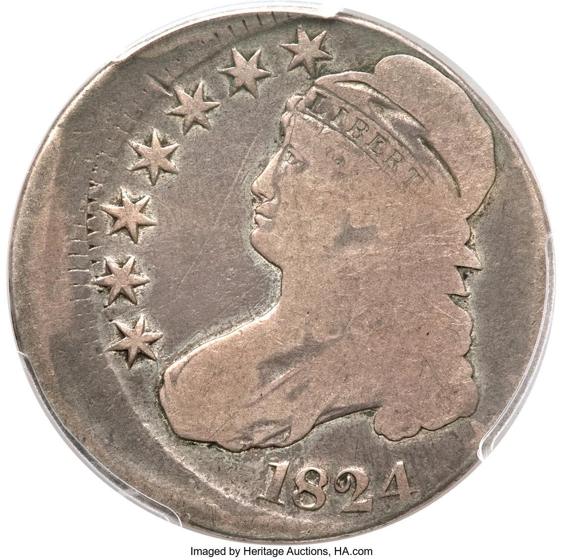 1824 50C Good 4 PCGS. Struck 15% Off Center. O-117, R.1. ...