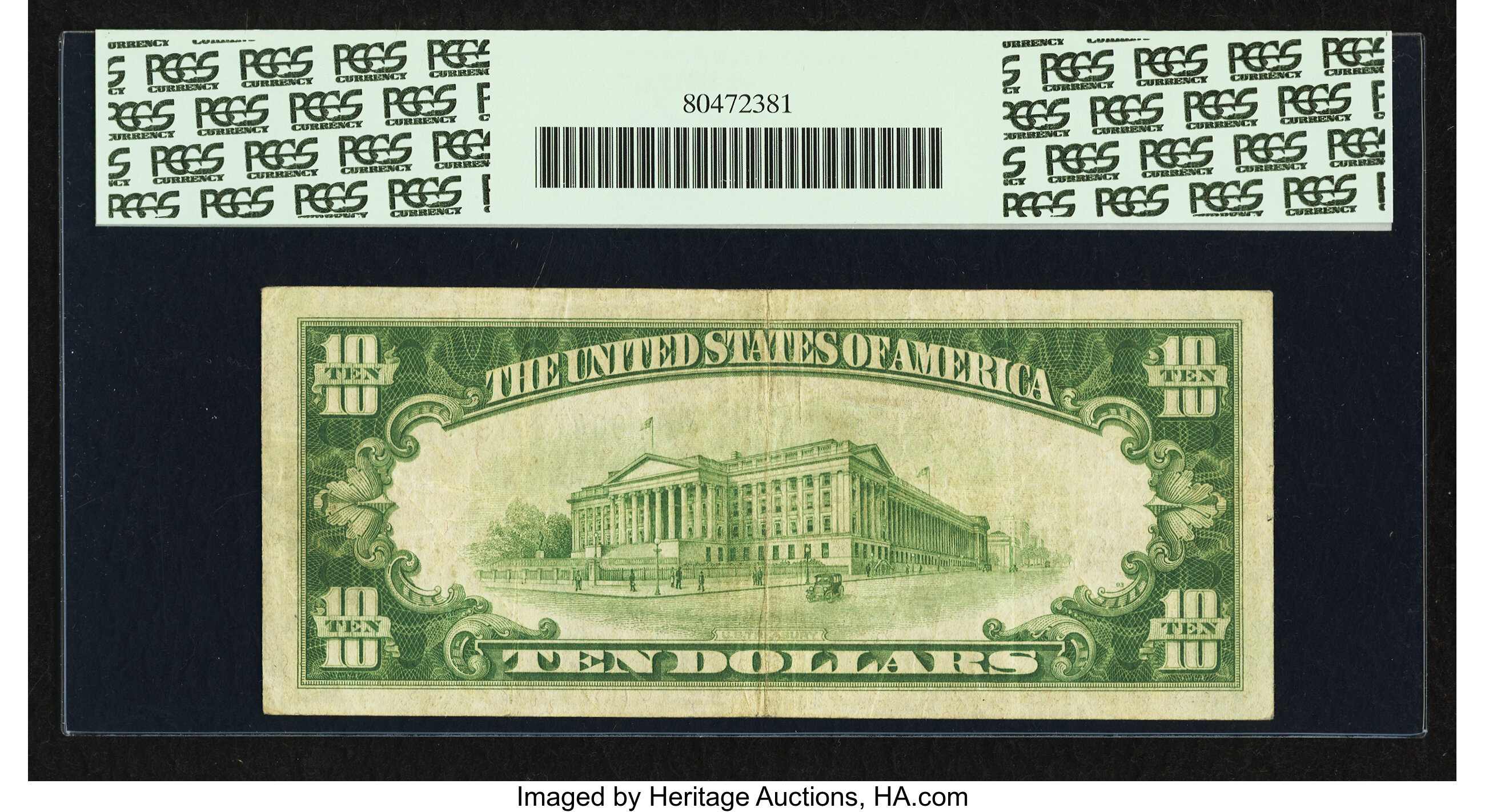 image for: Fr. 2002a-A* $10 1928B Dark Green Seal Federal Reserve Note. PCGS Very Fine 25....